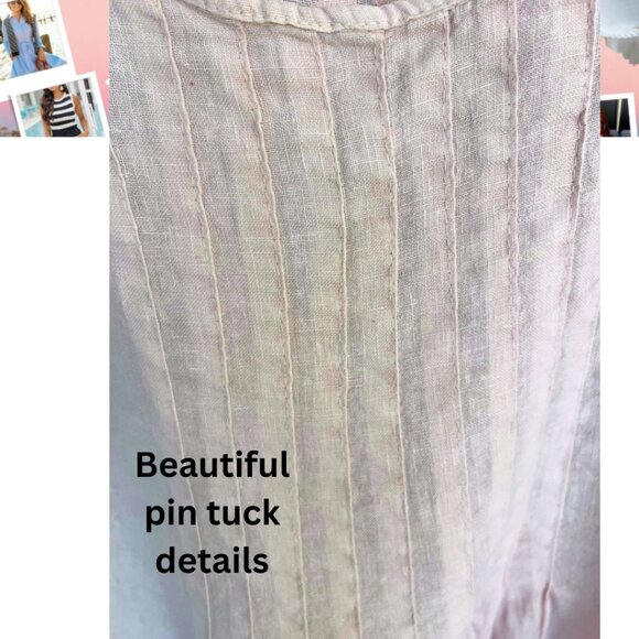 Stunning Anais & Valentin Pink Italian Linen Tunic Dress L \ Coastal - Picture 8 of 12